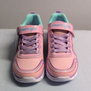 Skechers Heart 🩷 Lightd Sprarkly Pink  and Purple Shoes Girls Size 13